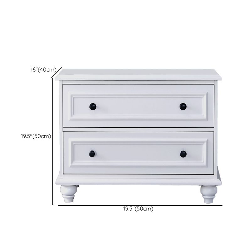 Contemporary Engineered Wood Storage Chest Home Chest in White with Drawers