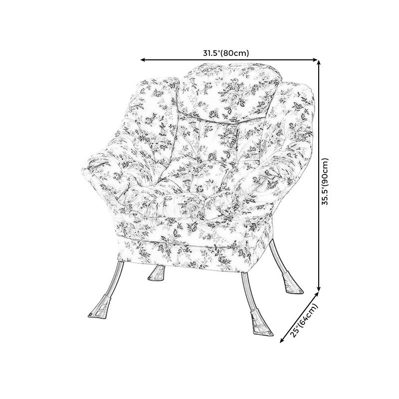 31.49" L x 25.19" W x 35.43" H Accent Armchair Flared Arms Chair for Living Room