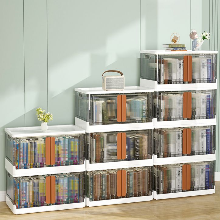 Contemporary Shelf Bookcase Folding Closed Back Plastic Bookcase