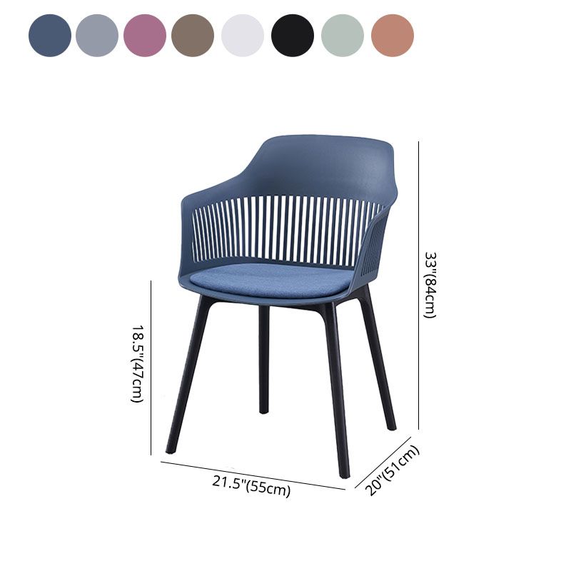 Sillas de comedor de estilo moderno Silla lateral con brazo de plástico para cocina