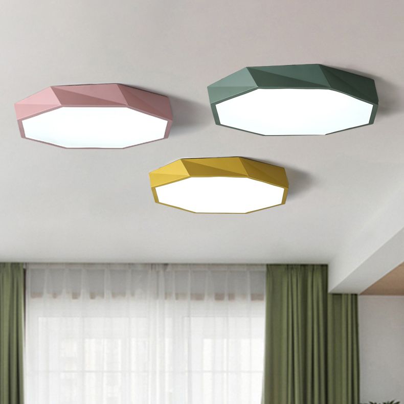 Acrilico Macaron LED de monte en el moderno estilo creativo de acero de techo geométrico de luz para dormitorio