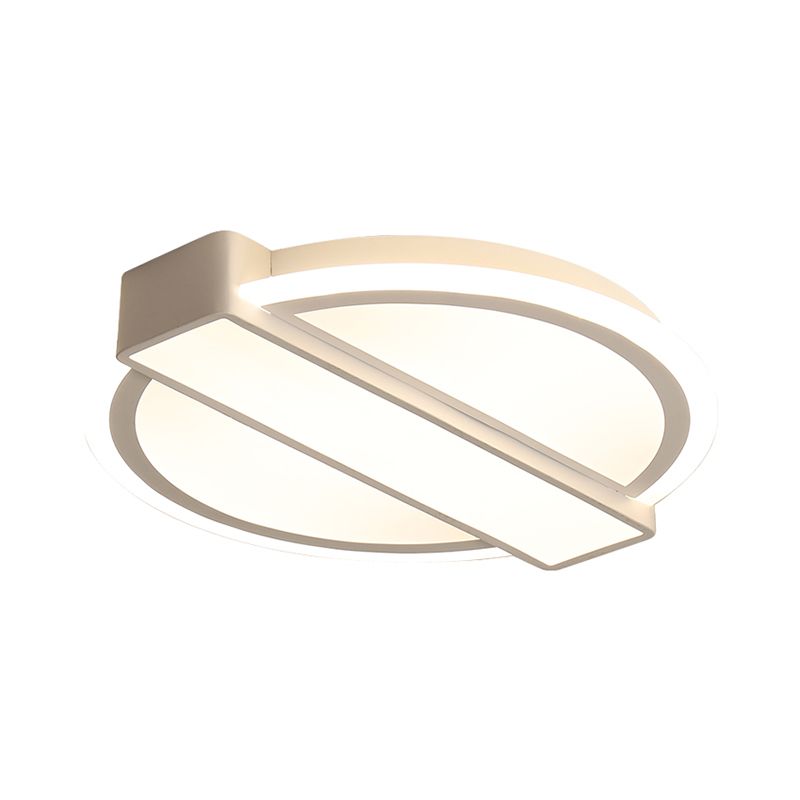 Einfache LED Flushmount Weiße Runde und Rechteck Deckenmontage Licht mit Acryl Schatten