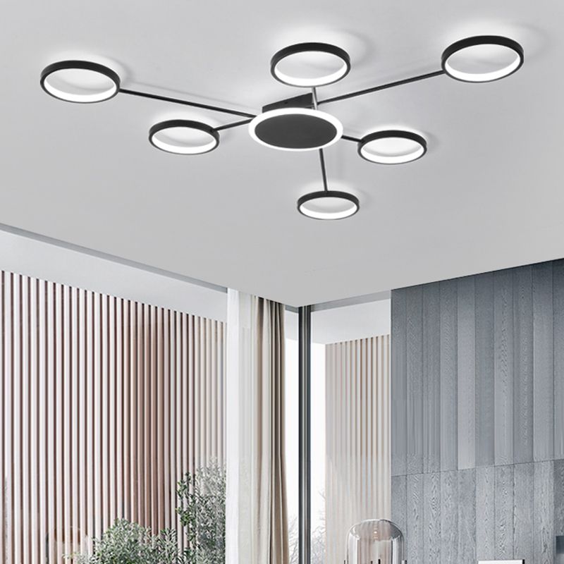 Geometry LED Flush Mount Light Contemporary Ceiling Light for Living Room