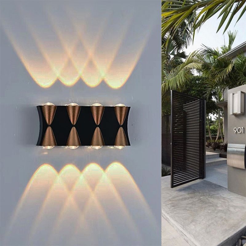 Lumière murale à LED géométrique en acrylique dans une application murale en aluminium de style créatif moderne pour les espaces extérieurs