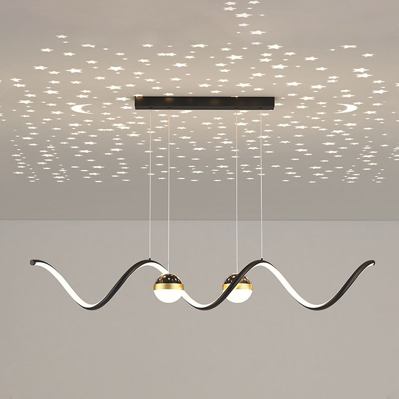 Linear Shape Island Lighting Ideas Modern Style Metal 3 Light Island Pendants