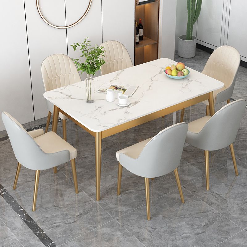 Dinner Room Luxury Dining Table Kitchen Stone 4 Legs Dining Table