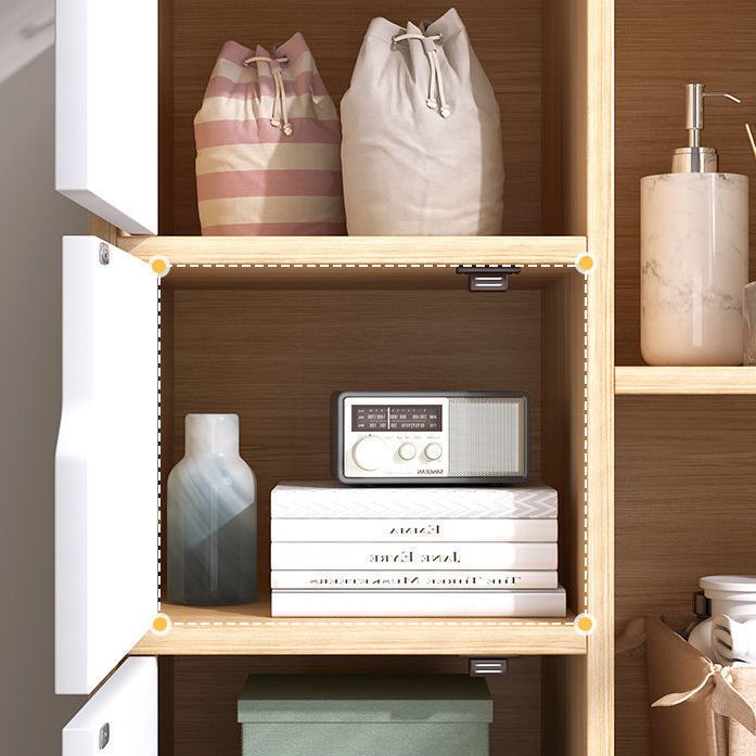 Engineered Wood Shelf Bookcase With Cabinets Rectangular Bookshelf