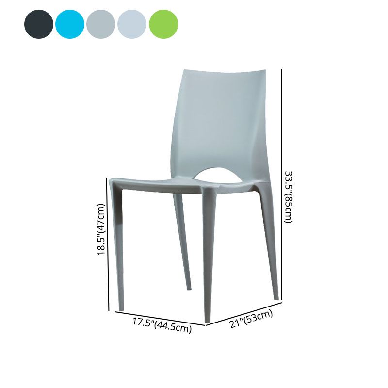 Plastic Scandinavian Kitchen Dining Room Chair Open Back Side Chair
