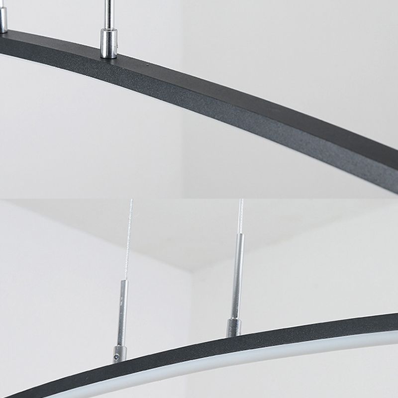 Moderna luce concisa isola a led Luce in ferro laccata Luce con ombra acrilica