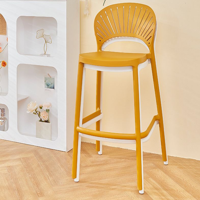 Scandinavian Matte Finish Plastic Barstool Milk Tea Shop Full Back Stool