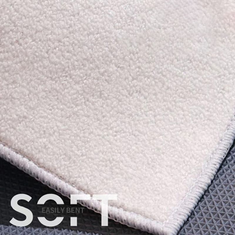 White Tone Distressed Area Carpet Polyester Color Gradient Indoor Rug Easy Care Rug for Living Room