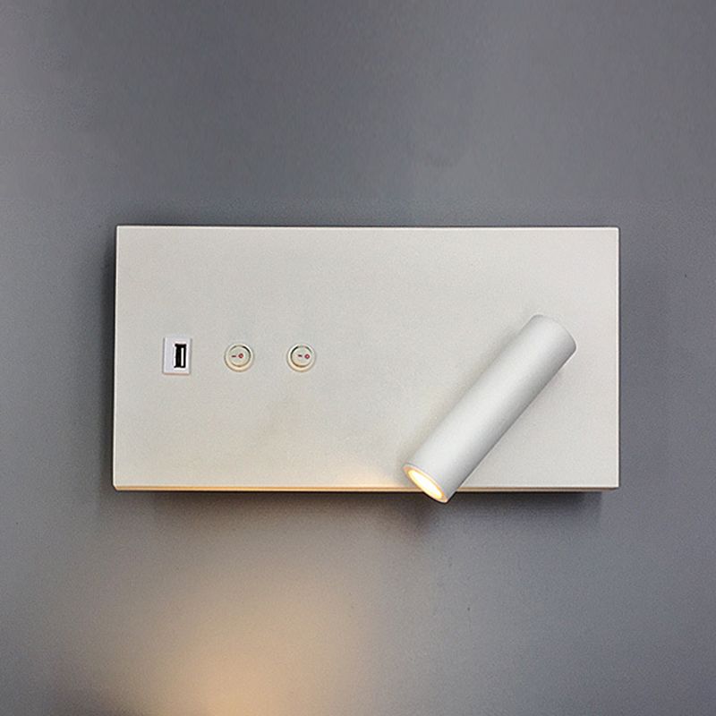 Style contemporain Rectangulaire mural métal métal 2 lumières de lecture de la lumière murale