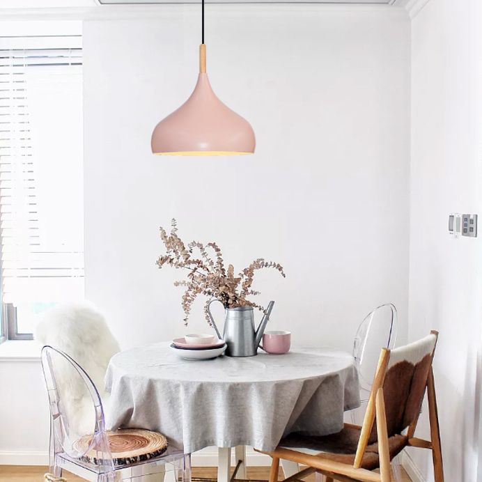 Pot Cover Shape Hanging Lighting Modern Metal 1 Light Pendant Lamp for Living Room