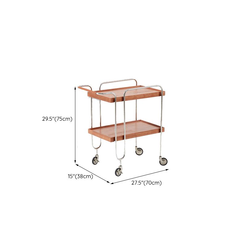 Scandinavian Solid Wood Side Table Tray Top Side End Table with Wheels