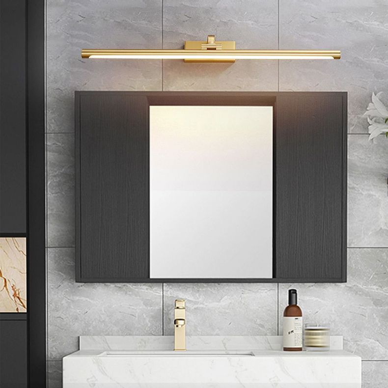 Gold Mirror Front Light Modern LED Vanity Light with Acrylic Shade for Bathroom