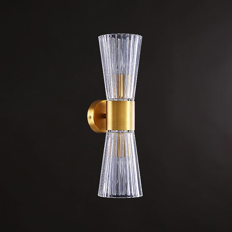 Stile moderno Style geometrico Sconcetto lampada con foglie di cristallo per la parete della camera da letto in oro