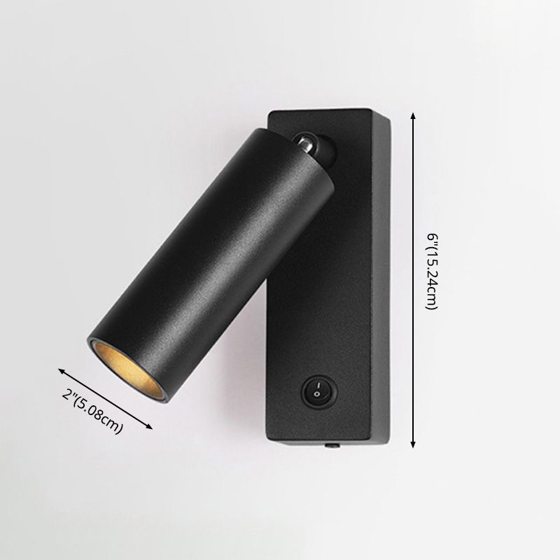 Metal Cylinder Wall Lighting Fixture Minimalist Style LED Wall Mount Light Fixture