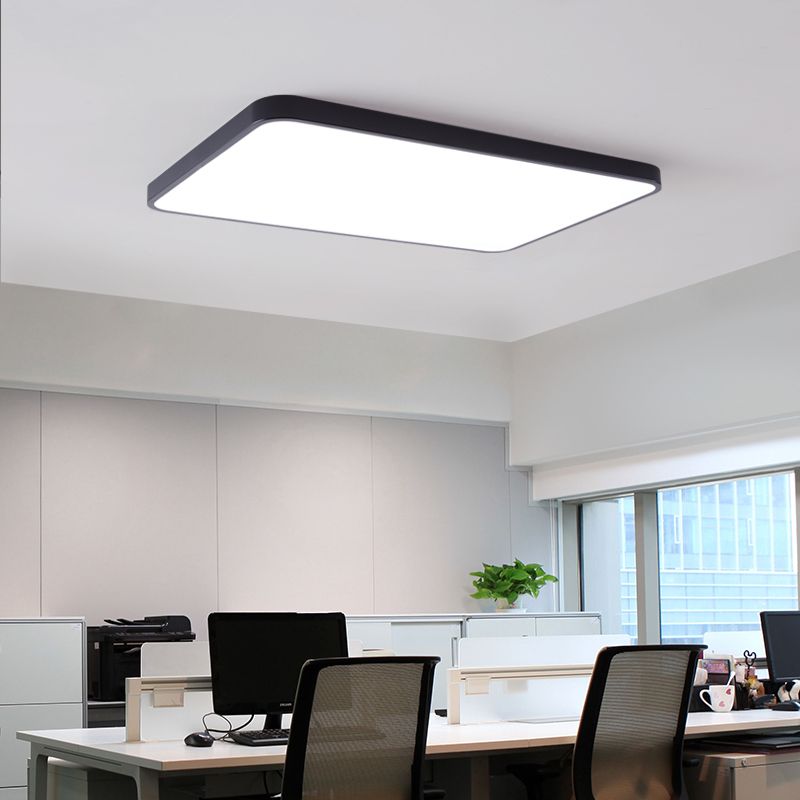 Simplicity Ultrathin Flush Ceiling Light Fixture Acrylic LED Conference Room Flushmount Lighting