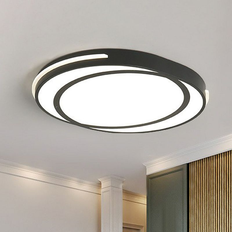 Lampada da soffitto a incasso a LED nera in stile moderno acrilico geometrico per soggiorno