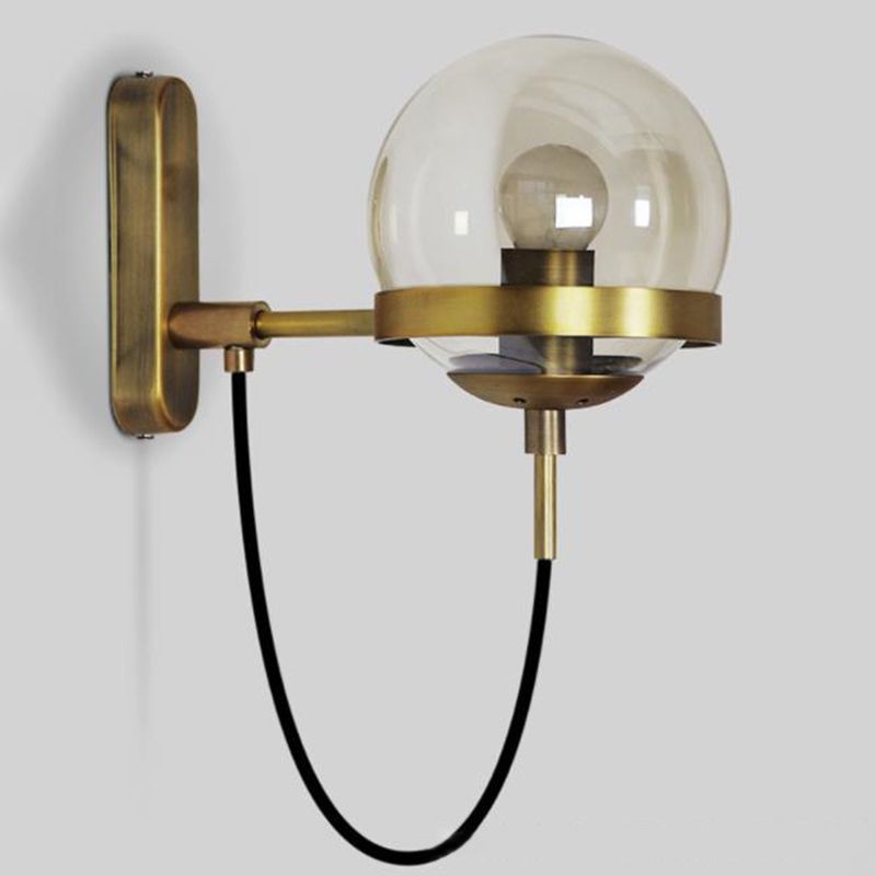 Postmodern sferisch 1 kop glazen materiaal koperen kleur wandlamp