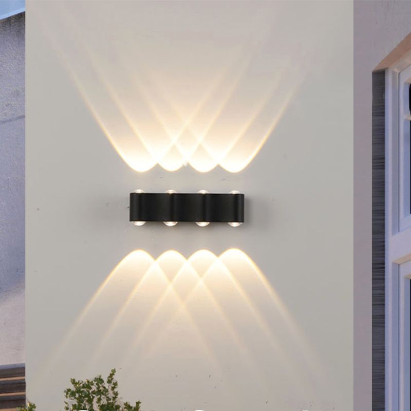 Contemporary Aluminum Wall Light 2.5" High Multi Light Wall Washer for Outdoors