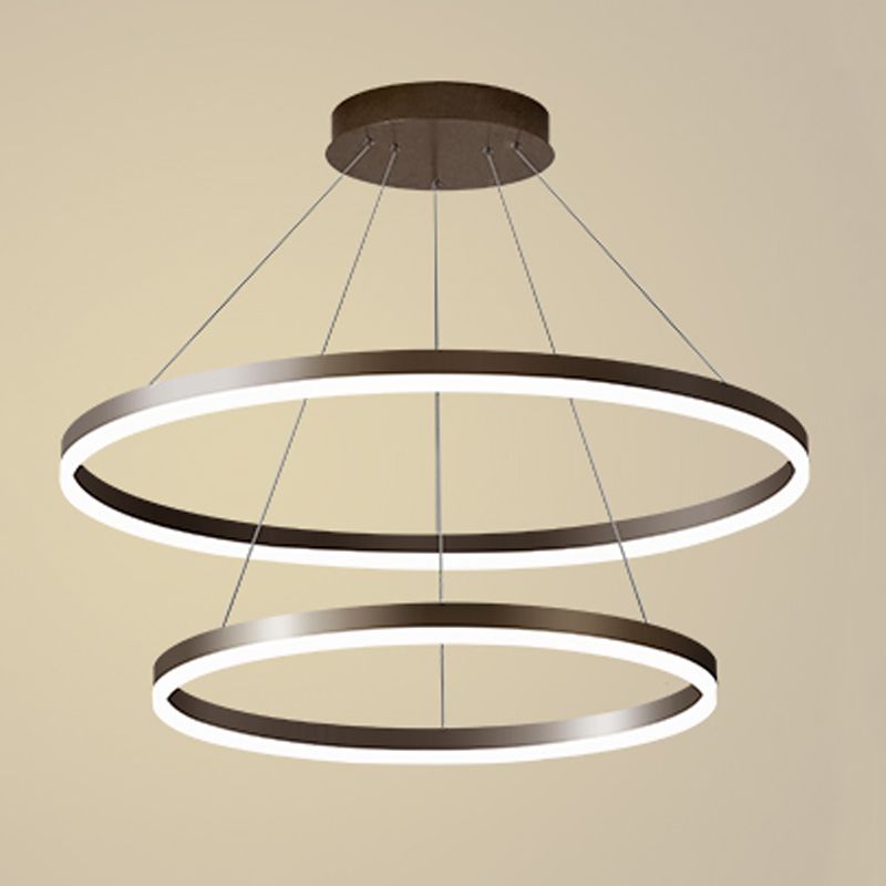 Modern Circle Shape Chandelier Lights Metal Chandelier Lighting Fixtures in Brown