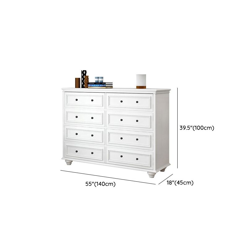 Modern Wood White Storage Chest with Soft-Close Drawers for Home