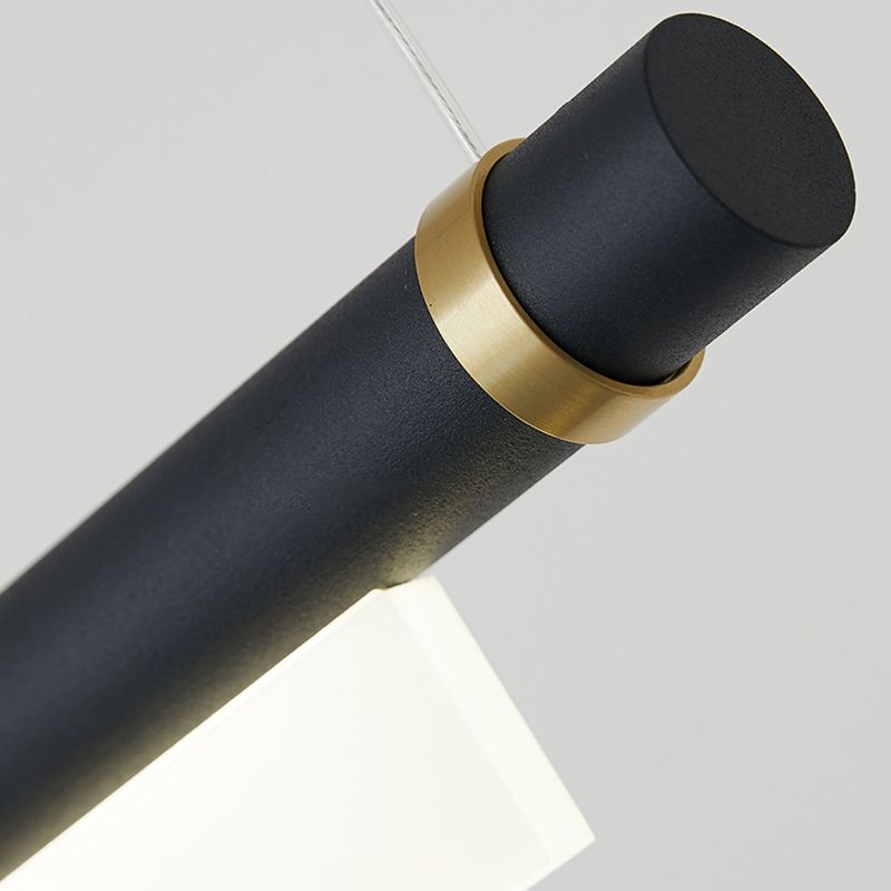 Modern Rectangle Island Lighting Fixtures 1-Light Restaurant LED Suspension Lamp