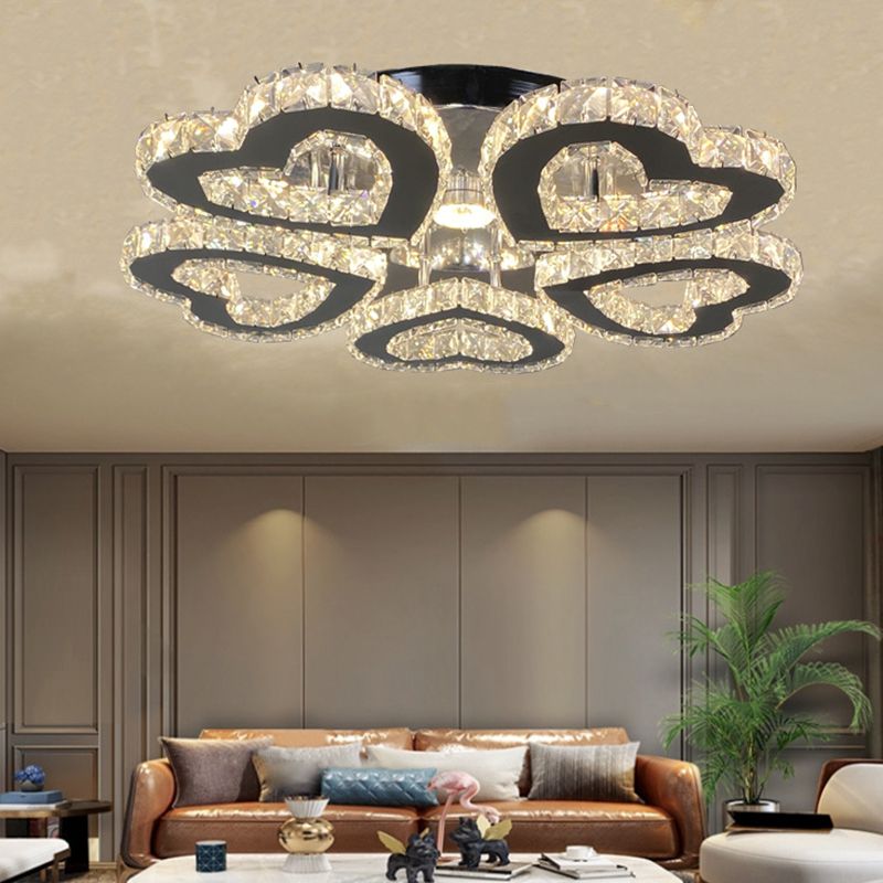 Luz de techo montada en el corazón del corazón Luz de la habitación del dormitorio LED contemporáneo Luz del techo en cromo
