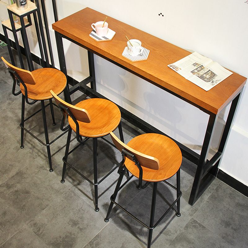 Taburetes de mostrador negro industrial barra de madera de hierro taburetes de bristol con asiento redondo