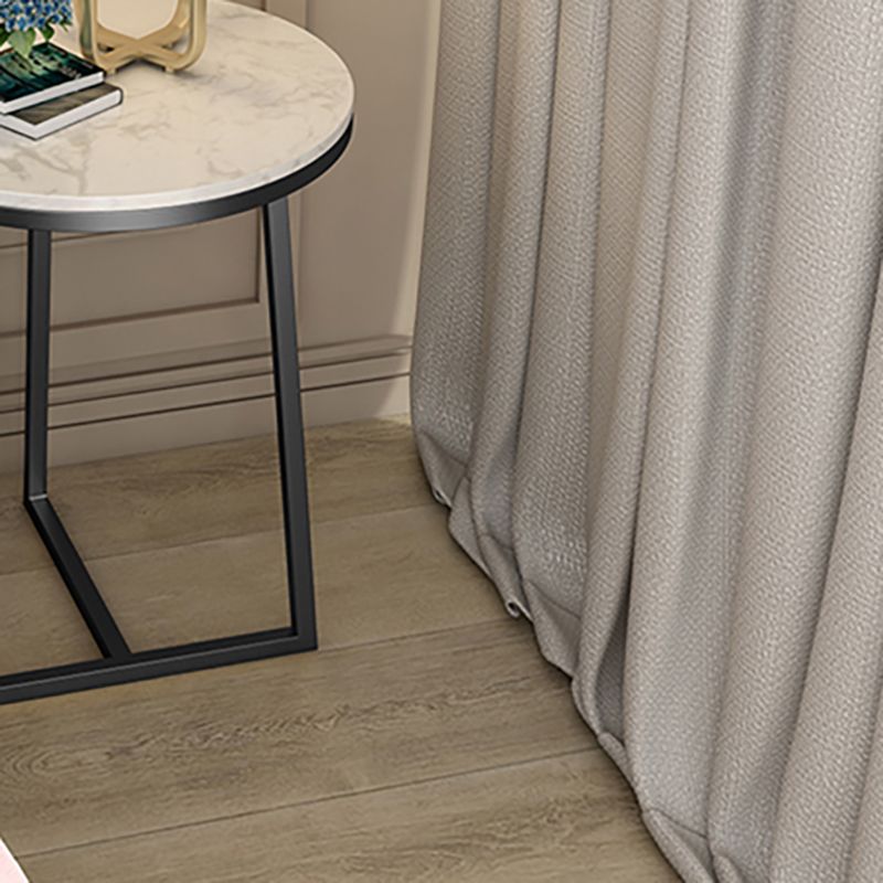 Round Marble Top End Table Metal Frame Sofa Side End Table for Living Room