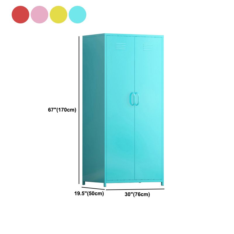 Contemporary Style Wardrobe Cabinet Steel Wardrobe Cabinet with Clothing Rod