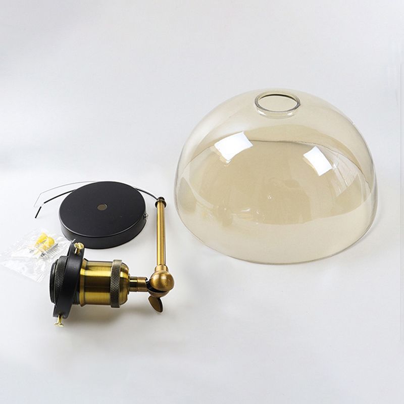 Geometric Shade Wall Lighting Modern Simple Style Glass 1 Light Sconce Light in Amber