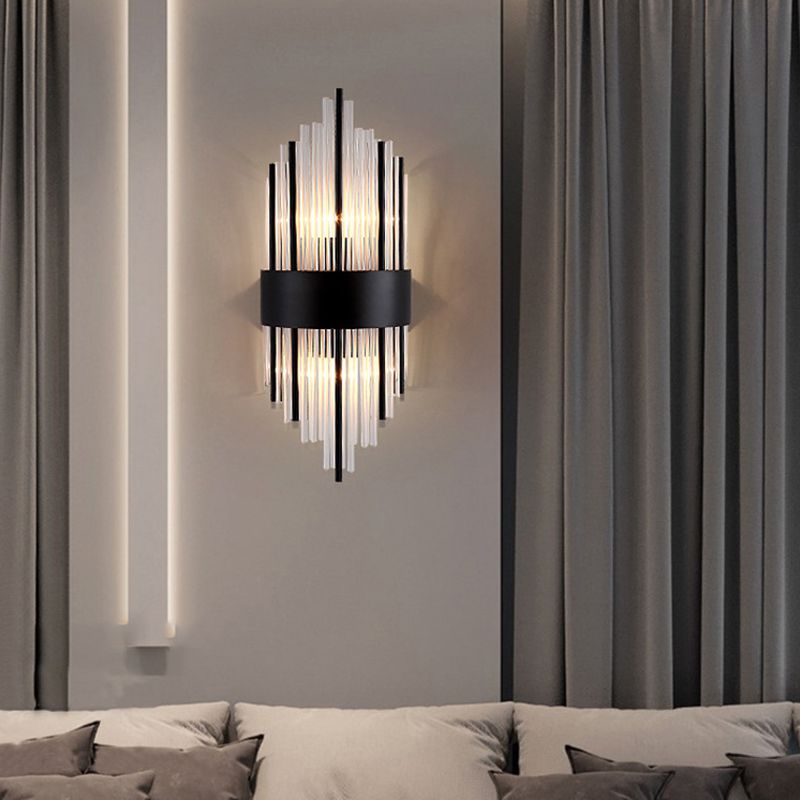 Einzigartige Schattenkristallwandleuchter moderner Stil 2 Leuchten Wandmontage Leuchte Leuchte