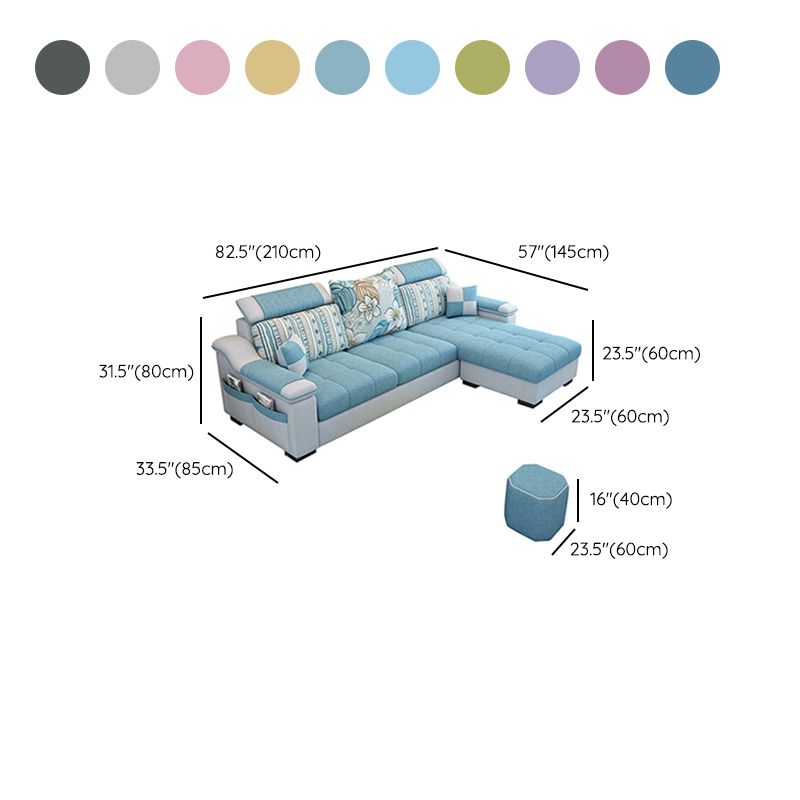 Nordic with Storage Fabric Living Room Pillows Slipcovered Seating