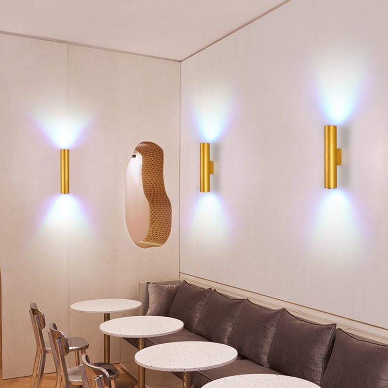 2 Lights Tubular Wall Lights Modern Style Metal Wall Mounted Lamps