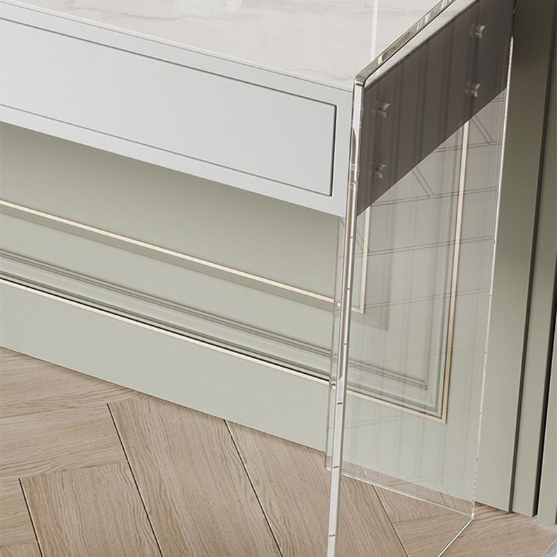 White Make-up Vanity with 2 Drawers and Stool for Bedroom 31.5" High