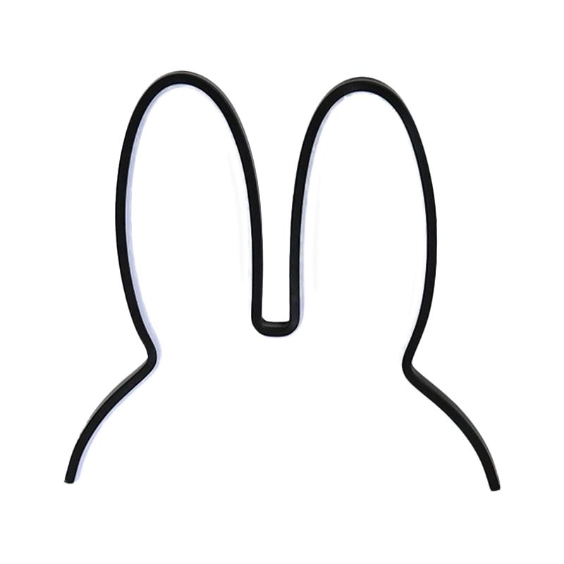 Cartoon Rabbit Frame Wall Sconce Lighting Acrylic LED Bedside Wall Lamp Fixture in White/Black