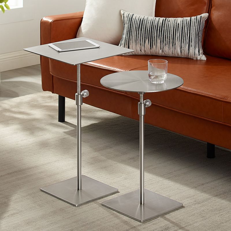 Stainless Steel Pedestal Cocktail Table Round/ Square Top Coffee Table