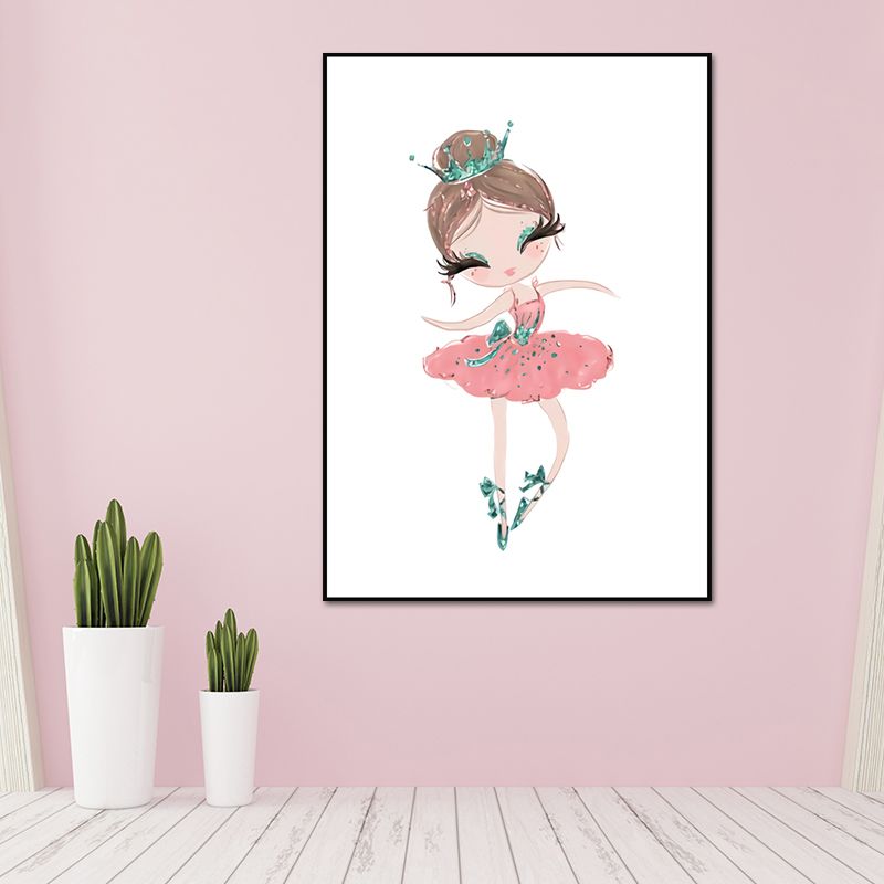 Illustration Ballet Girl Décoration murale pour chambre à coucher, couleur pastel, surface texturée