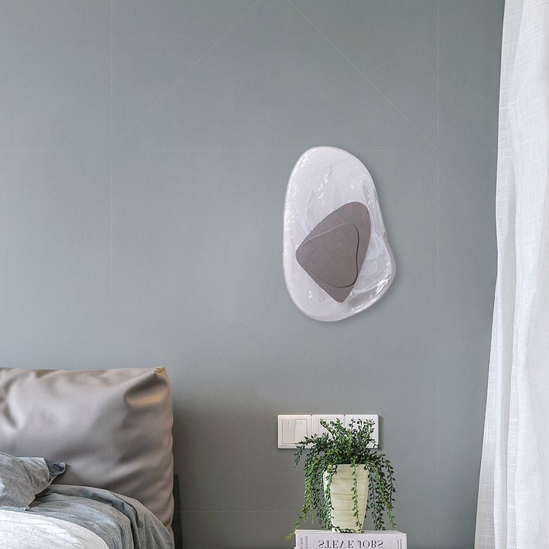 Illuminazione a parete di vetro contemporanea a 1 luce geometrica di sconde per soggiorno