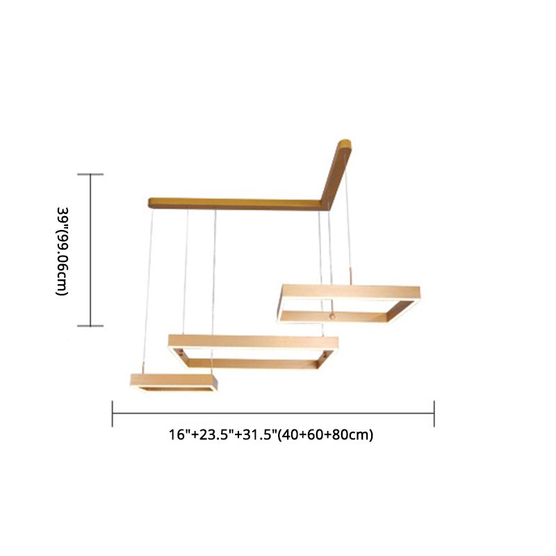 Luz colgante ajustable de LED geométrico en singularidad moderna Luz de techo interior de aluminio con sombra acrílica