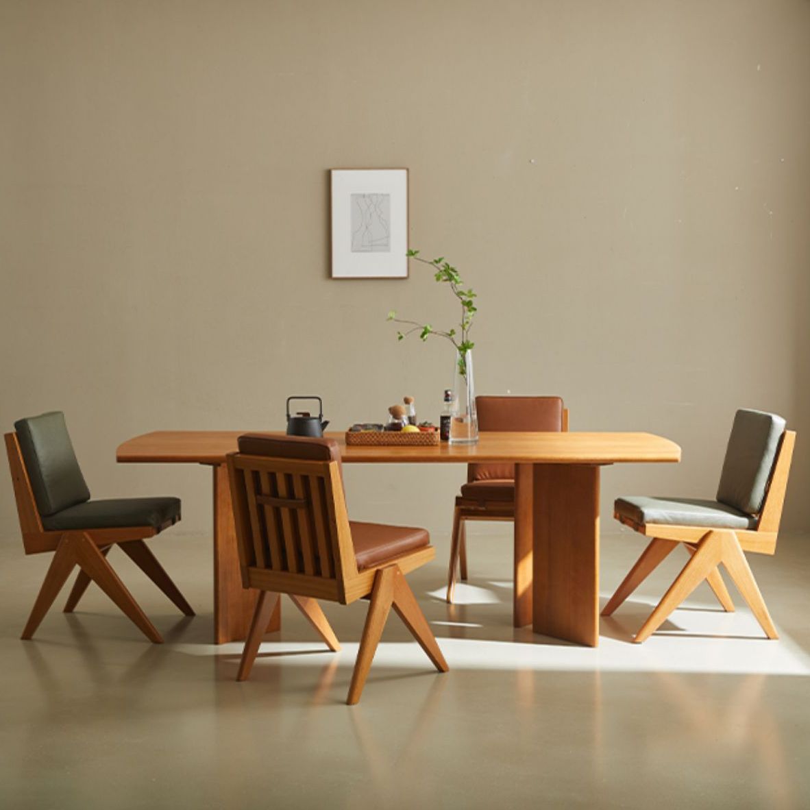 Rectangle Dining Table Solid Wood Dining Table for Dining Room