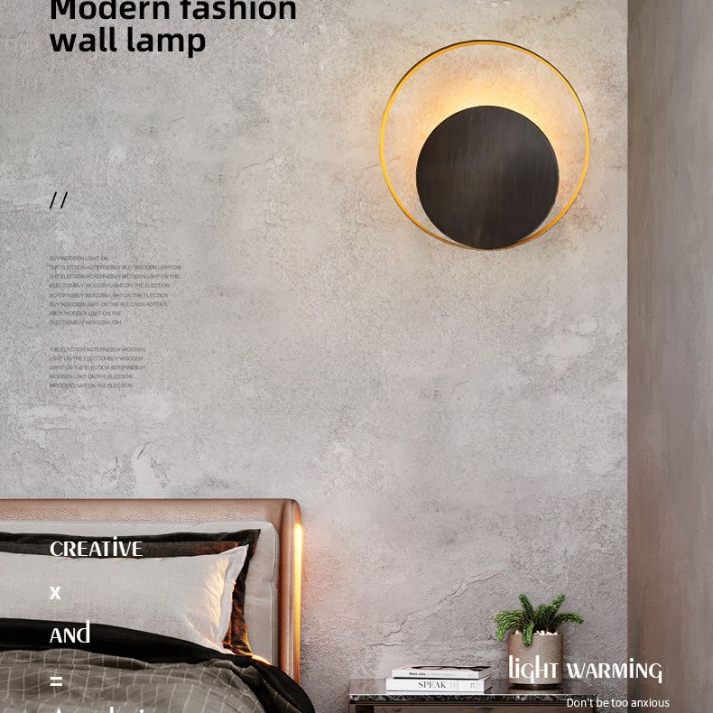 Circle Design Brass Wall Light Sconce Modern Fashion Decoration Sconce Light Fixture
