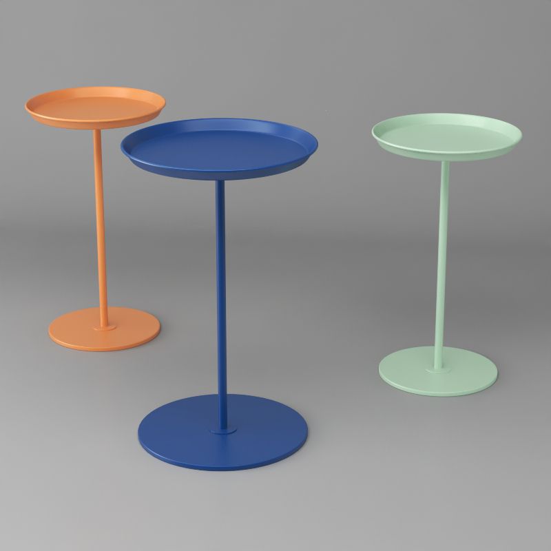 Minimalist Round Corner Table Tray Top Pedestal Sofa Side Table