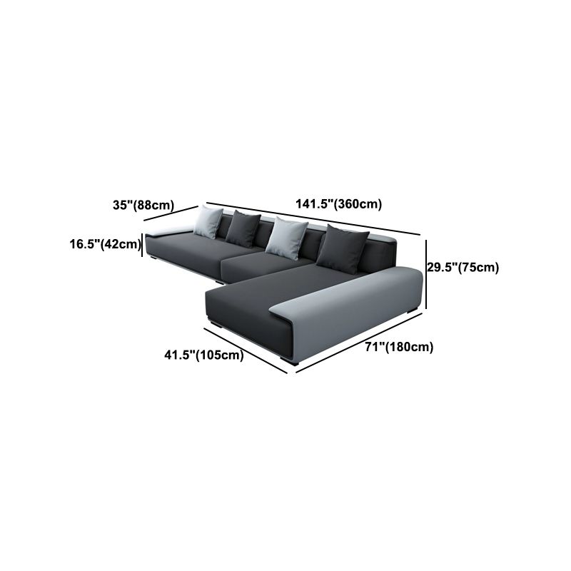 Scandinavian Velvet 3/4-seat Sectional Pillow Top Arm Sectional