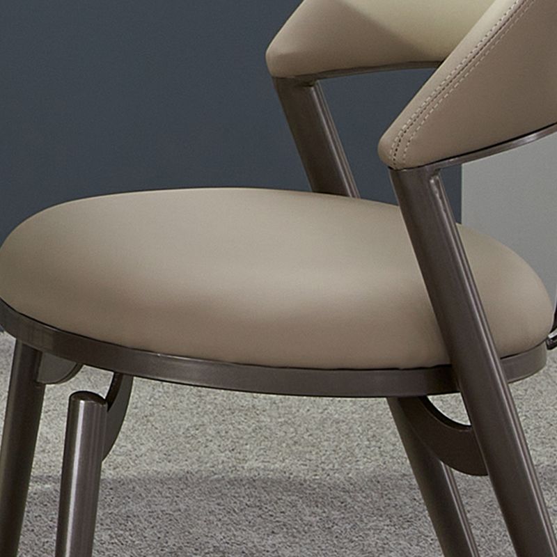 Metal Industrial Dining Chair Matte Finish Open Back Side Chair