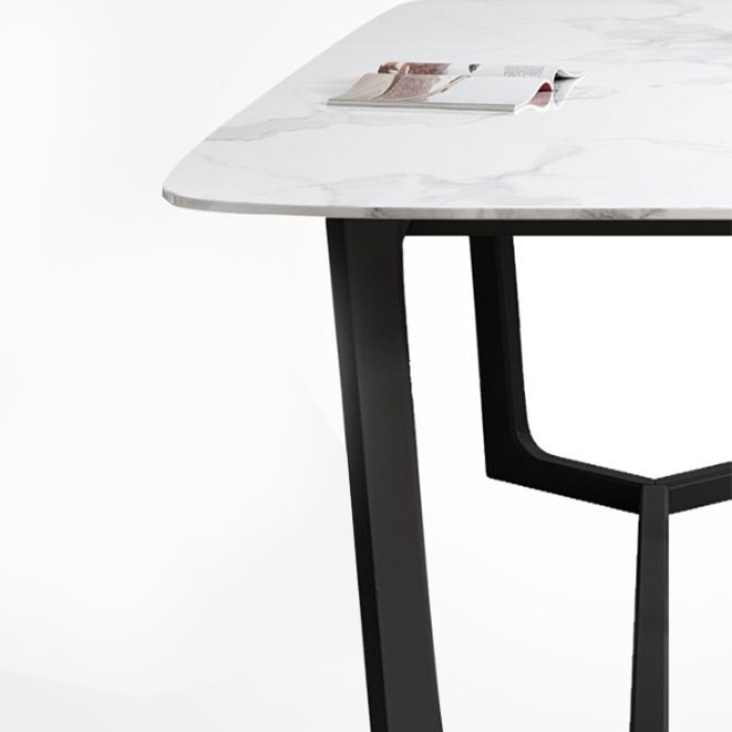 Modern 1/3/4/5 Pieces Scalable Dinette Set with Sintered Stone Black Wood Dining Table Set