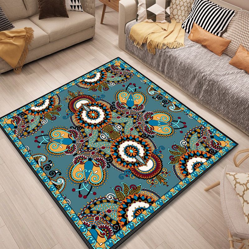 Persian Door Rug Multi Color Tribal Print Carpet Polypropylene Pet Friendly Non-Slip Stain Resistant Area Rug