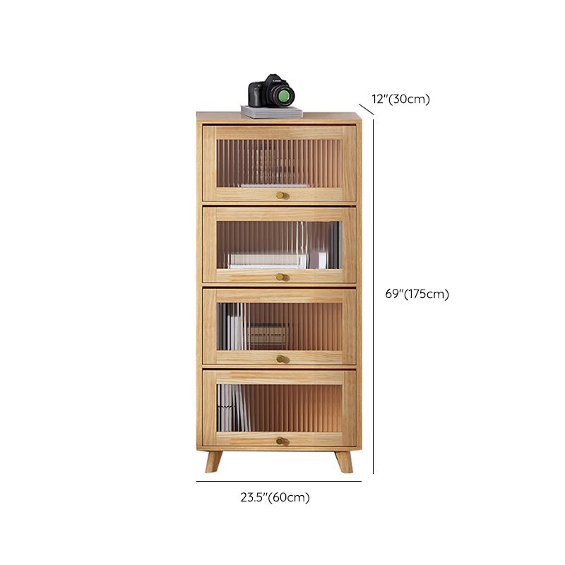 Contemporary Wood Closed Back Bookcase Standard Bookshelf with Shelves
